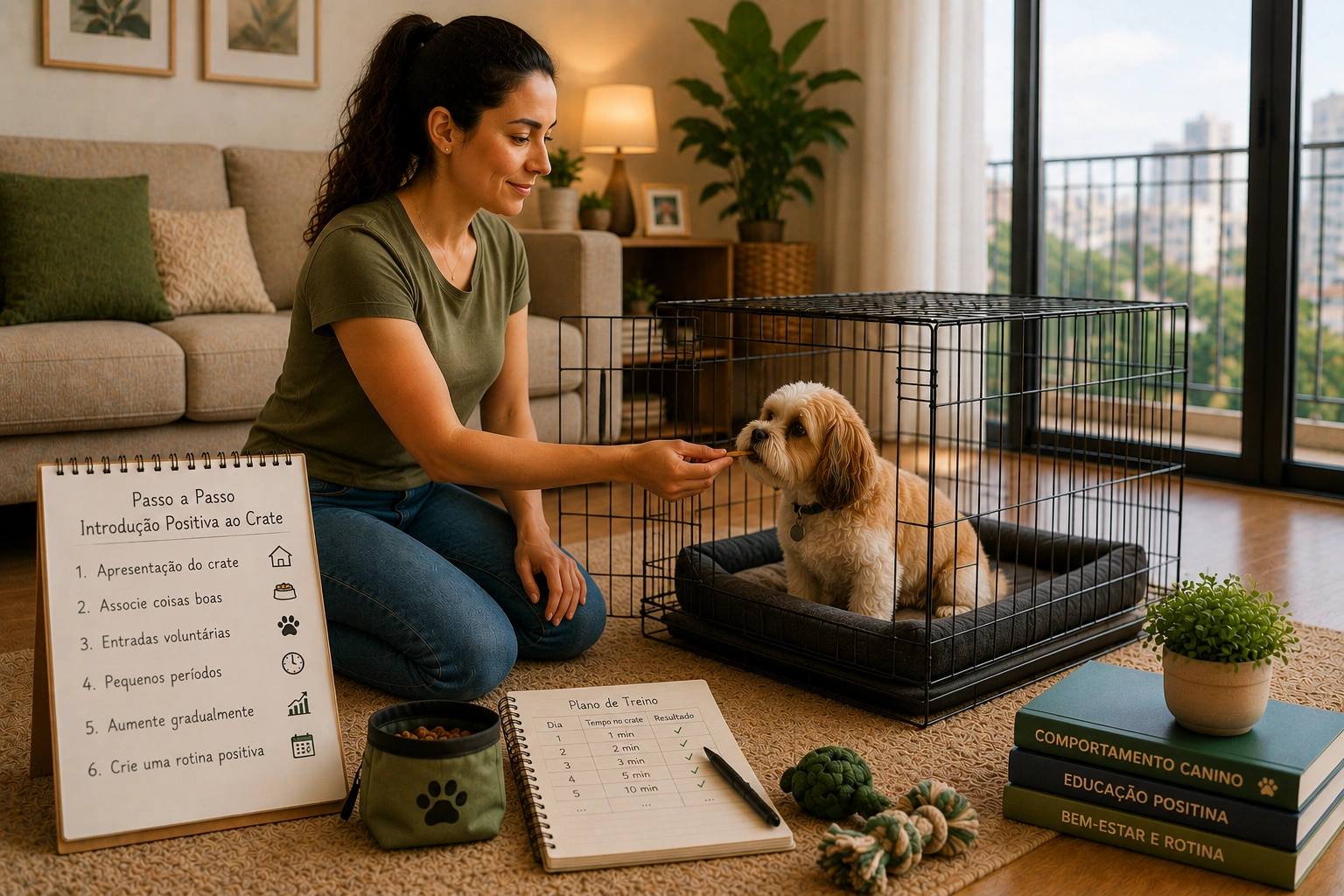 Crate Training para Cachorro em Apartamento: Guia Completo de Introdução Positiva