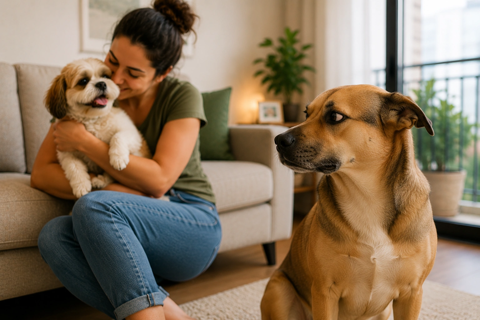 cachorro ciumento no apartamento