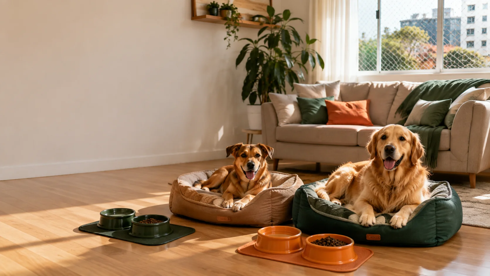dois cachorros em apartamento