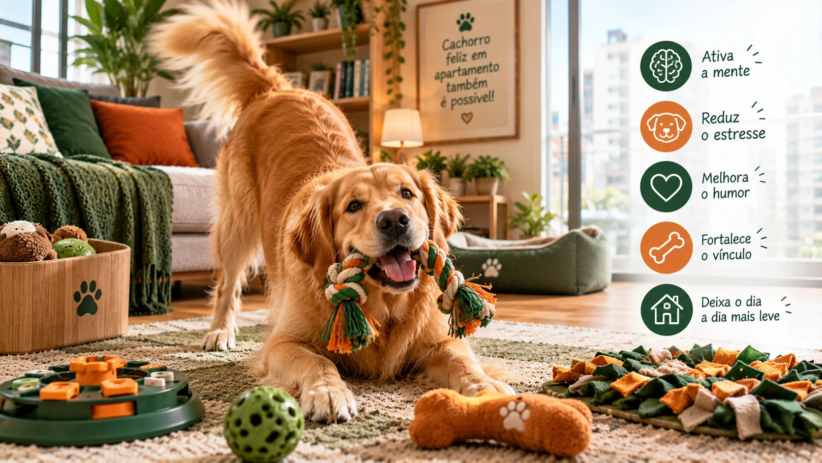 Brincadeiras que Fortalecem o Bem-Estar Emocional do Cachorro em Apartamento