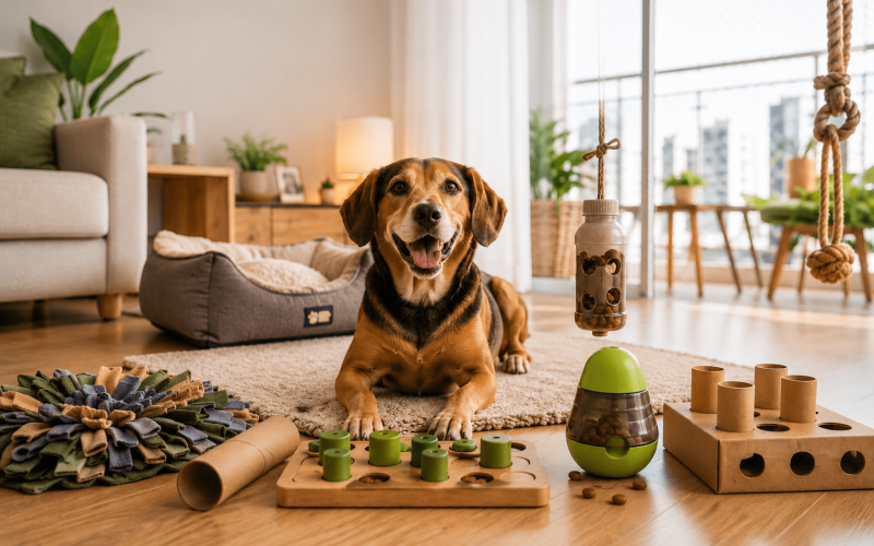 Enriquecimento Ambiental para Cães em Apartamento: Guia Completo com Ideias Caseiras e Produtos que Realmente Funcionam