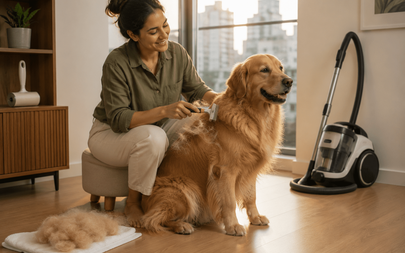 Controle de Pelos de Cachorro em Apartamento: Ferramentas, Técnicas e Produtos que Funcionam