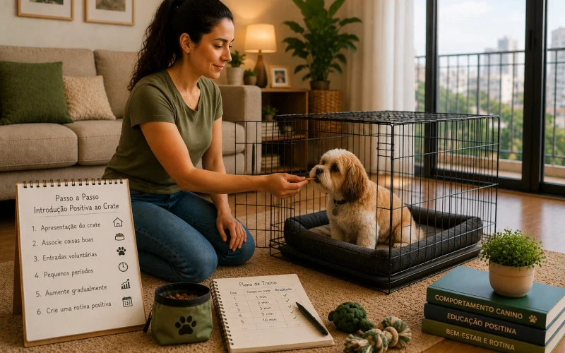 Crate Training para Cachorro em Apartamento: Guia Completo de Introdução Positiva