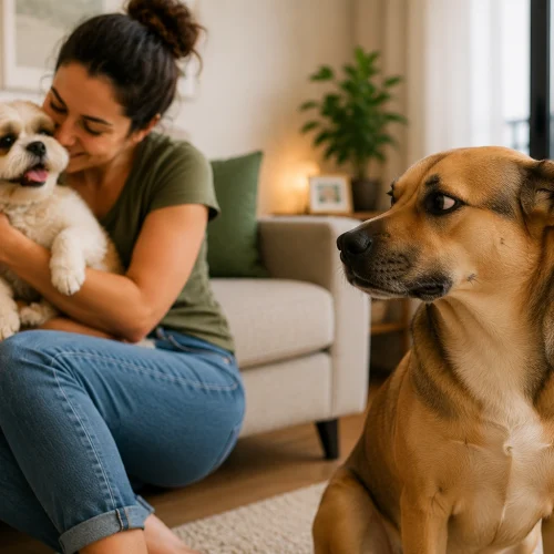 cachorro ciumento no apartamento