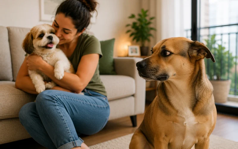 cachorro ciumento no apartamento