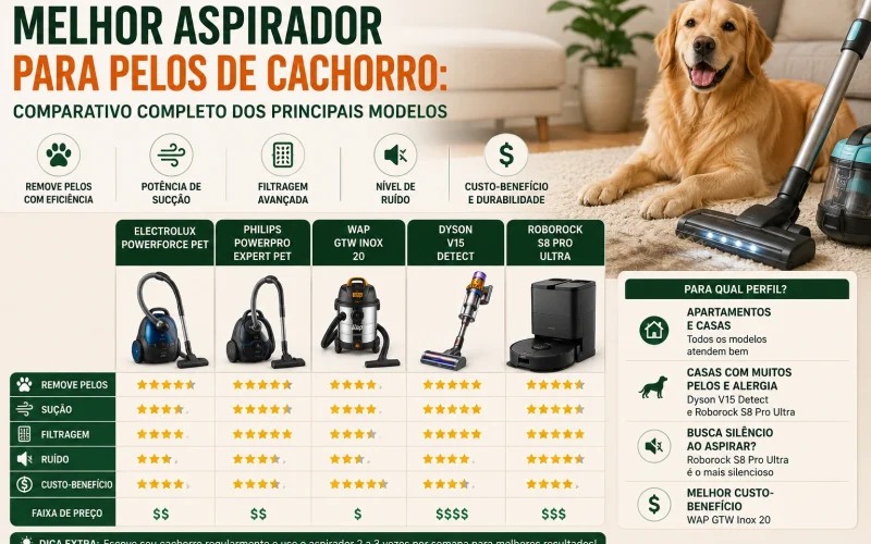 aspirador de pó para pêlos de cachorro